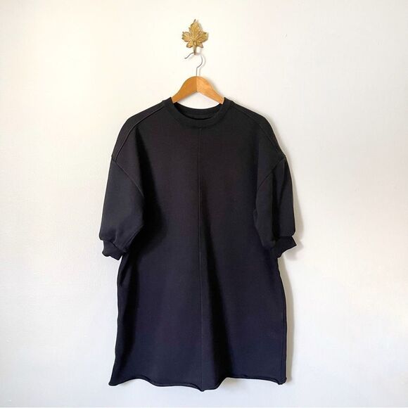 Everlane Black Track midi dress organic cotton size Medium NWOT - Picture 2 of 7